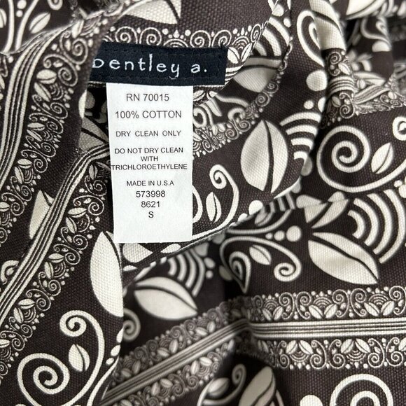 Vintage Floral Polka Dot Reversible Mod Car Coat Brown Ivory Button Front Size S - Picture 10 of 11